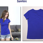 Plain T Shirt Women Cotton Elastic