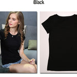 Plain T Shirt Women Cotton Elastic