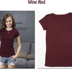 Plain T Shirt Women Cotton Elastic