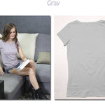 Plain T Shirt Women Cotton Elastic