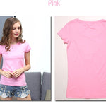 Plain T Shirt Women Cotton Elastic