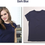 Plain T Shirt Women Cotton Elastic